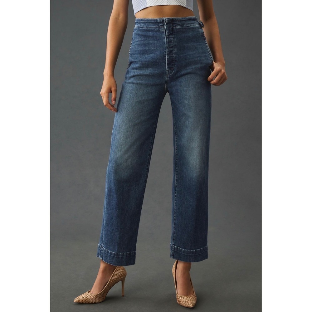 MOTHER | The Cinch Greaser Ankle Sorry I'm Staring Button Fly High Rise Dark